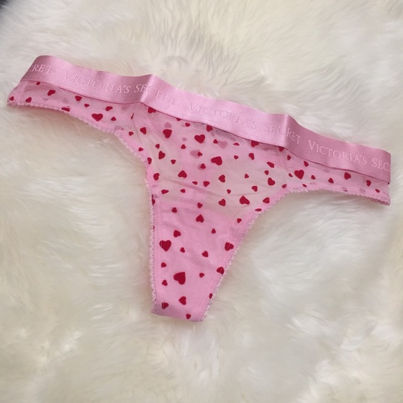 Hearts 💗Thong VS NWT Mesh Flocked Thong Valentine - Picture 14 of 16